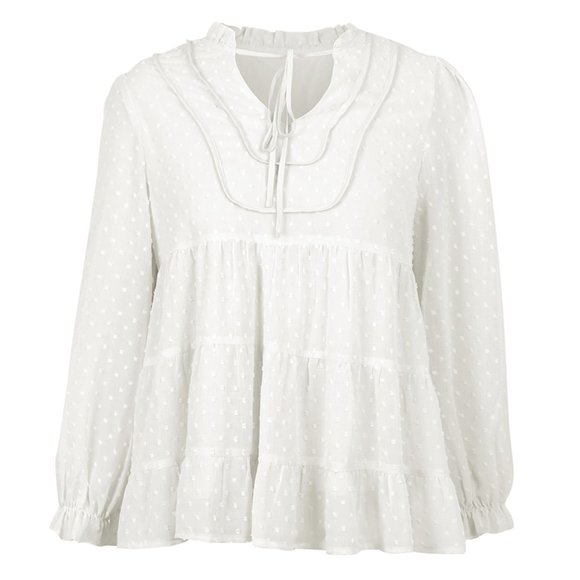 VINTAGE BOHO CHIC LAYERED BELL SLEEVED BLOUSE - Picture 7 of 9